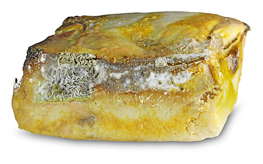 Image showing Spoiled Moldy cheese isolated on white background