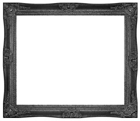 Image showing Vintage silver plated wooden frame Isolated with Clipping Path