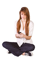 Image showing Beautiful Girl Texting