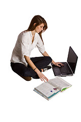 Image showing Beautiful Girl Working on Her Laptop