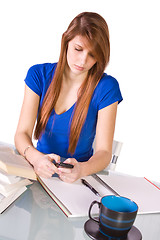 Image showing Beautiful Woman Reading a Magazine