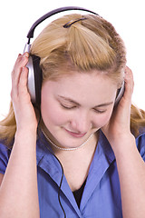 Image showing Cute Girl Listening to Music