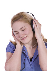 Image showing Cute Girl Listening to Music