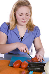 Image showing Beautiful Girl Preparing Food