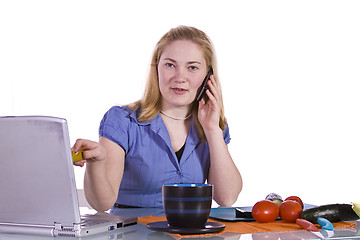 Image showing Beautiful Girl Preparing Food