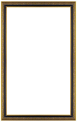 Image showing Rectangular gilded wooden Frame Isolated on white background