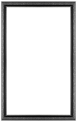 Image showing Rectangular silver plated wooden frame Isolated on white backgro