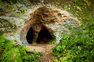 Image showing Old cave in Gauja National park, Latvia