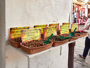 Image showing Street tea shop in Sevilla