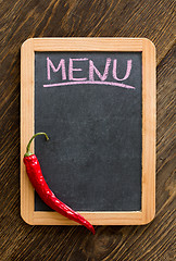 Image showing Chalk board menu