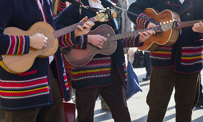 Image showing Croatian tamburitza musicians in traditional Croatian folk costu