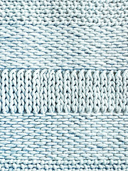 Image showing Light blue winter knitted background