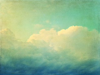 Image showing Vintage withered texture of sky and clouds