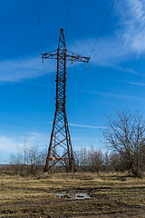 Image showing The power line support