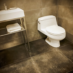 Image showing Modern bathroom with sink and toilet