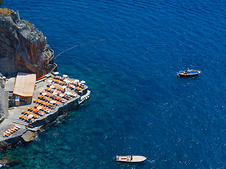 Image showing Scenic picture-postcard view of the beautiful town of Minori at famous Amalfi Coast with Gulf of Salerno, Campania, Italy.