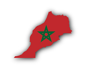 Image showing Map and flag of Morocco