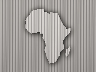 Image showing Map of Africa on corrugated iron