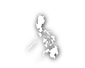 Image showing Map of the Philippines with shadow