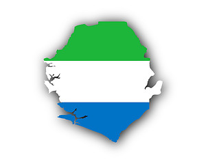 Image showing Map and flag of Sierra Leone