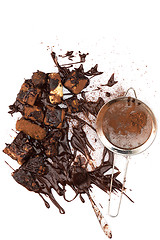 Image showing Pile of broken chocolate