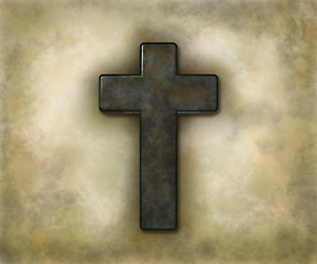 Image showing christian cross on grunge background - 3d illustration