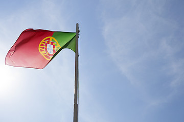 Image showing National flag of Portugal on a flagpole