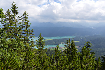 Image showing View from mountain Herzogstand, Bavaria, Germany