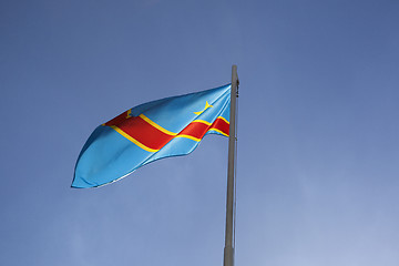 Image showing National flag of Congo on a flagpole