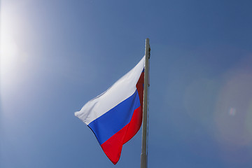 Image showing National flag of Russia on a flagpole