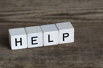 Image showing Help, written in cubes