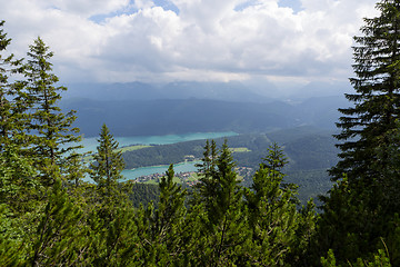 Image showing View from mountain Herzogstand, Bavaria, Germany