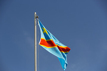 Image showing National flag of Congo on a flagpole