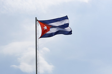 Image showing National flag of Cuba on a flagpole