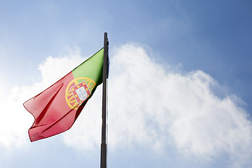 Image showing National flag of Portugal on a flagpole