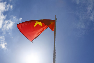 Image showing National flag of Vietnam on a flagpole