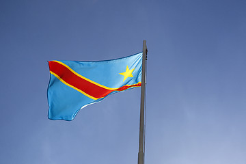 Image showing National flag of Congo on a flagpole