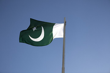 Image showing National flag of Pakistan on a flagpole