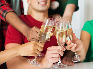 Image showing friends clinking glasses of champagne at party