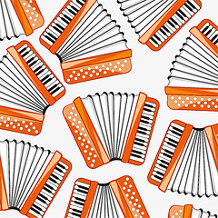Image showing Music instrument accordeon decorative pattern