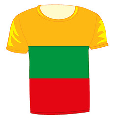 Image showing Flag state lithuania on cloth