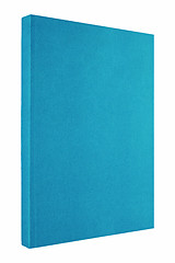 Image showing standing closed blue book in white background