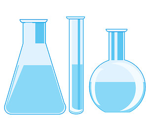 Image showing Flasks and test tube laboratory