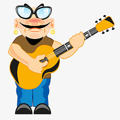 Image showing Singer with guitar
