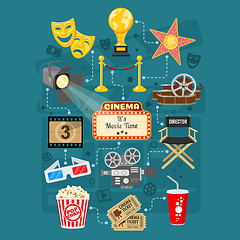 Image showing Cinema and Movie Infographics