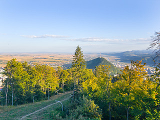 Image showing Forest and the city in valley
