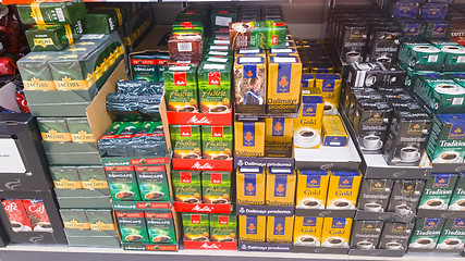 Image showing Packs of coffee in a store