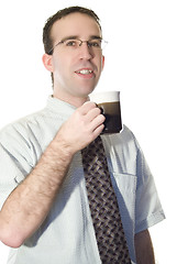 Image showing Businessman Isolated Coffee Break