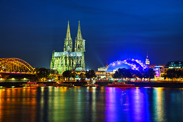 Image showing Cologne overview after sunset