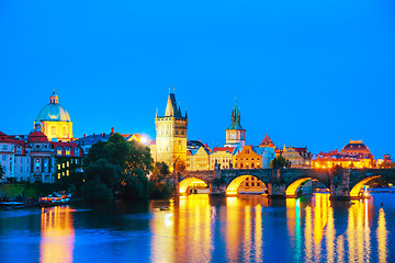 Image showing Overview of Prague at night